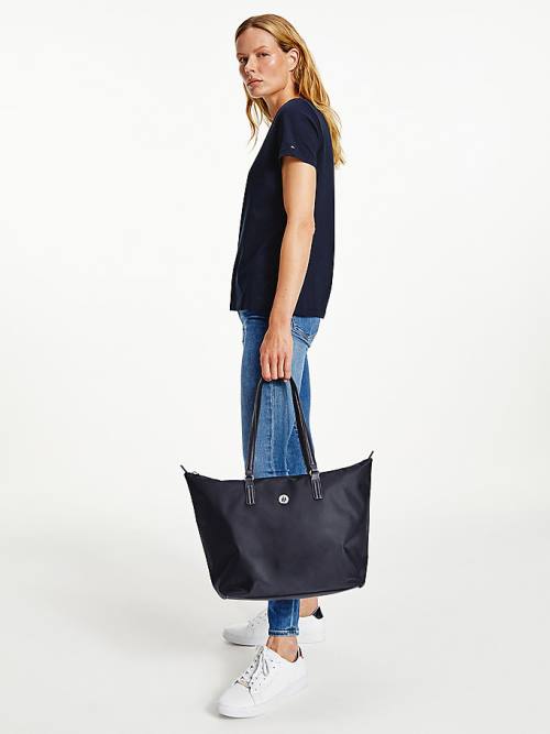 Tommy Hilfiger Large Recycled Tote Çanta Kadın Mavi | TH497ICN