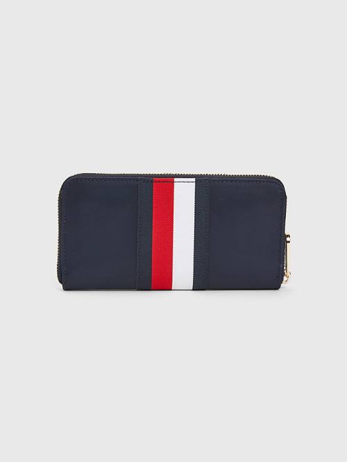 Tommy Hilfiger Large Zip-Around Signature Cüzdan Kadın Mavi | TH124XRQ