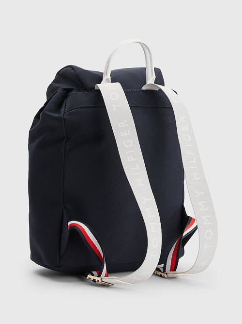 Tommy Hilfiger Logo Askılı Backpack Çanta Kadın Mavi | TH715MKW