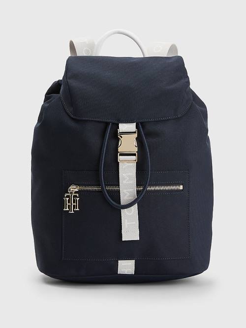 Tommy Hilfiger Logo Askılı Backpack Çanta Kadın Mavi | TH715MKW