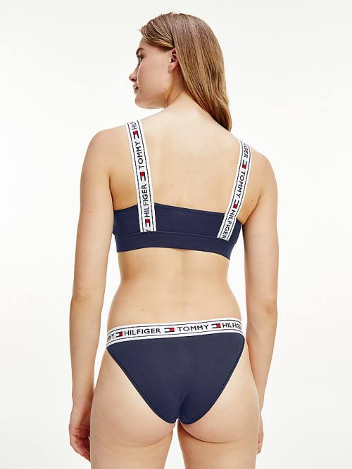 Tommy Hilfiger Logo Askılı Bralette İç Giyim Kadın Mavi | TH627VTQ