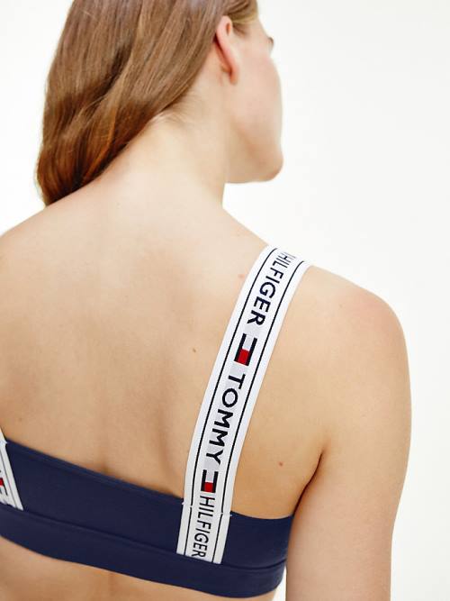 Tommy Hilfiger Logo Askılı Bralette İç Giyim Kadın Mavi | TH627VTQ