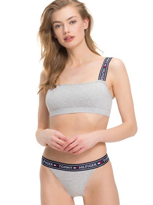 Tommy Hilfiger Logo Askılı Bralette İç Giyim Kadın Gri | TH981RTG