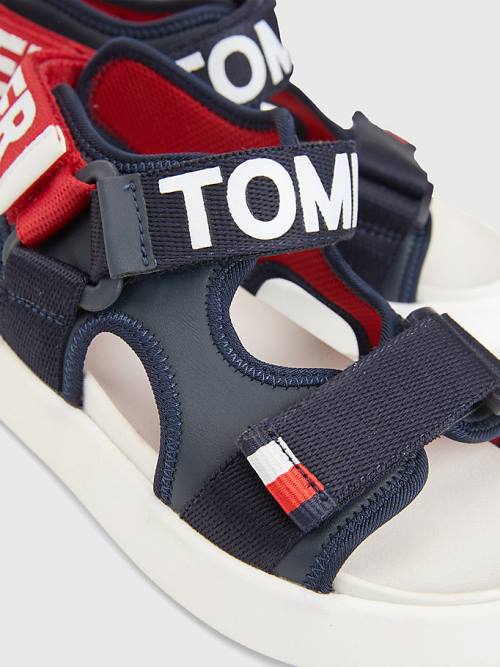 Tommy Hilfiger Logo Askılı Sandalet Erkek Çocuk Mavi | TH893HNJ