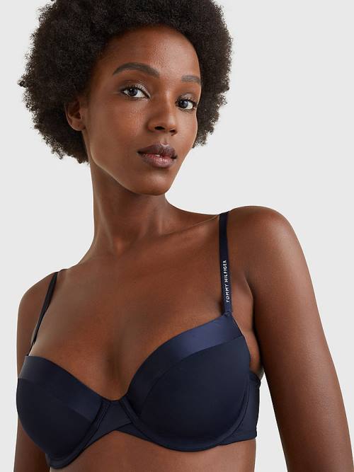 Tommy Hilfiger Logo Balconette Bra İç Giyim Kadın Mavi | TH806GRQ