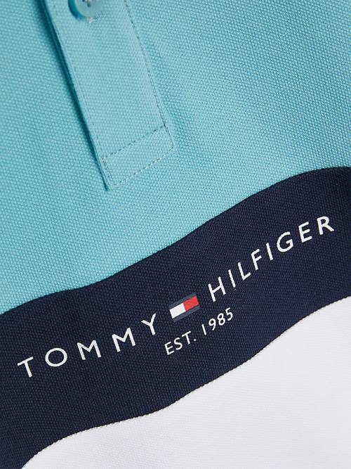 Tommy Hilfiger Logo Colour-Blocked Polo Tişört Erkek Çocuk Beyaz | TH801ISV