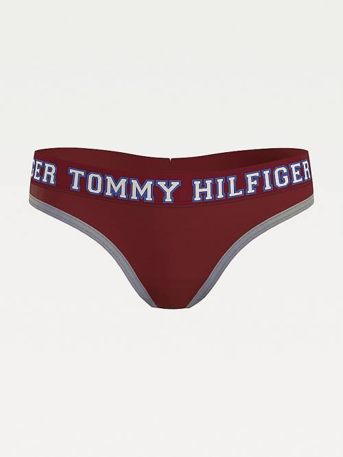 Tommy Hilfiger Logo Contrast Trim Tanga İç Giyim Kadın Mor | TH150NFP