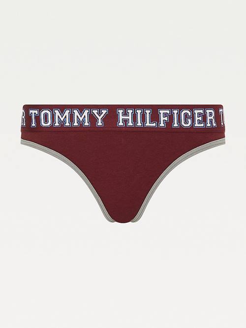 Tommy Hilfiger Logo Contrast Trim Tanga İç Giyim Kadın Mor | TH150NFP