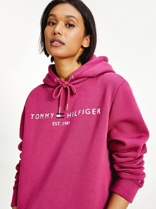 Tommy Hilfiger Logo Elbise Kadın Kırmızı | TH876VSZ