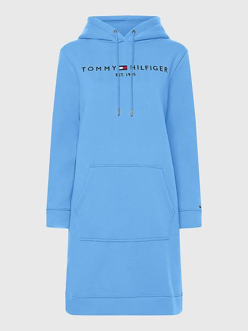 Tommy Hilfiger Logo Elbise Kadın Mavi | TH063PKI