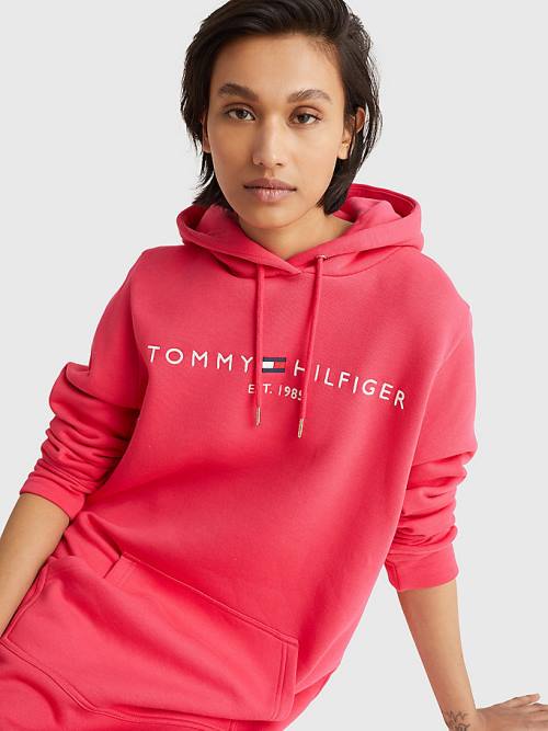 Tommy Hilfiger Logo Elbise Kadın Pembe | TH936YPQ