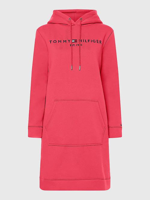 Tommy Hilfiger Logo Elbise Kadın Pembe | TH936YPQ