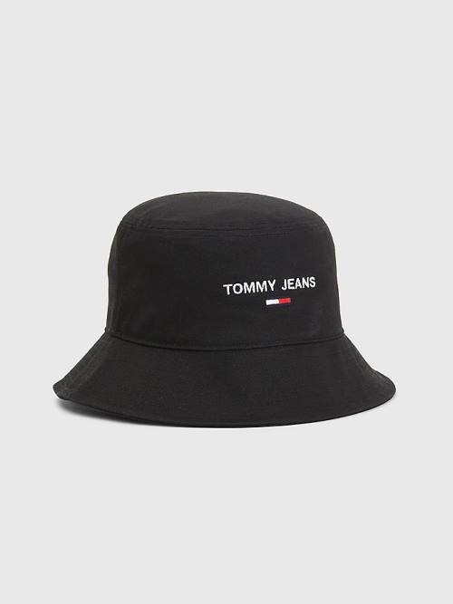 Tommy Hilfiger Logo Embroidery Bucket Şapka Kadın Siyah | TH216URF