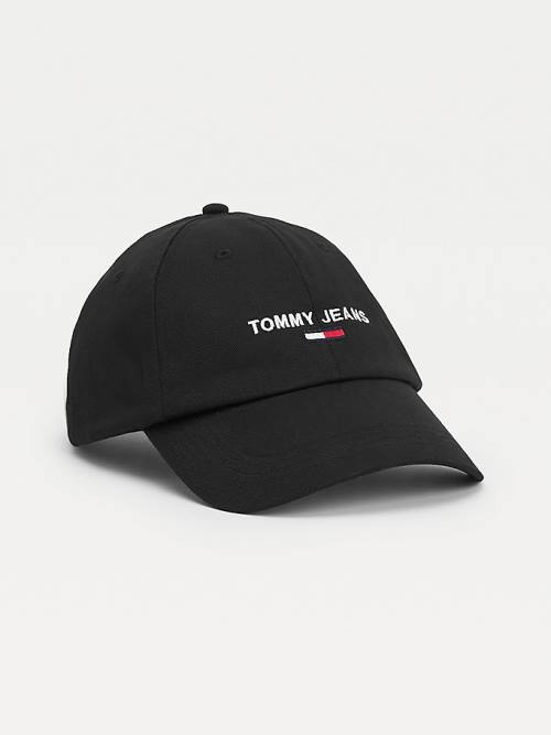 Tommy Hilfiger Logo Embroidery Cap Şapka Erkek Siyah | TH625RKF