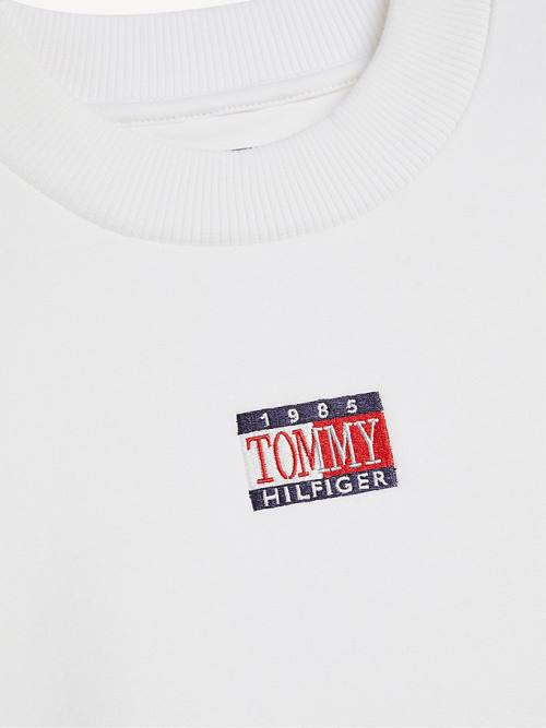 Tommy Hilfiger Logo Embroidery Cropped Sweatshirt Kiz Çocuk Beyaz | TH589UIE