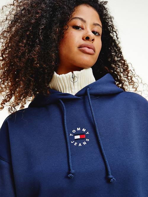 Tommy Hilfiger Logo Embroidery Elbise Kadın Mavi | TH948TDP