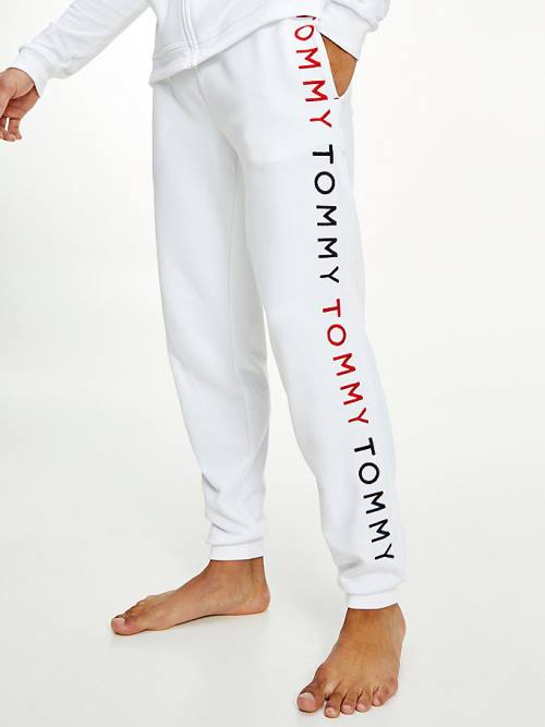 Tommy Hilfiger Logo Embroidery Joggers Pijama Erkek Beyaz | TH857BIJ