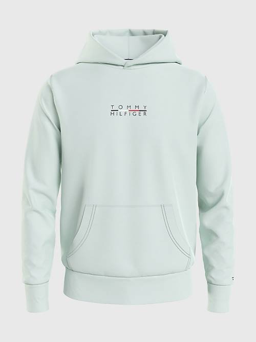 Tommy Hilfiger Logo Embroidery Kapüşonlu Sweatshirt Erkek Yeşil | TH528HVX