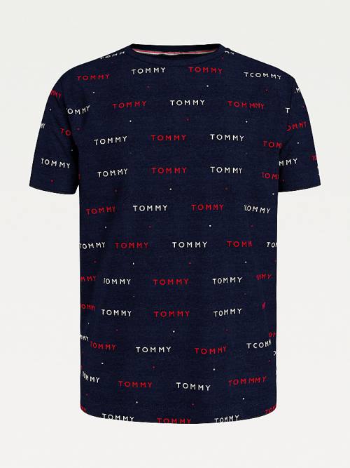 Tommy Hilfiger Logo Embroidery Pijama Erkek Mavi | TH874FHX