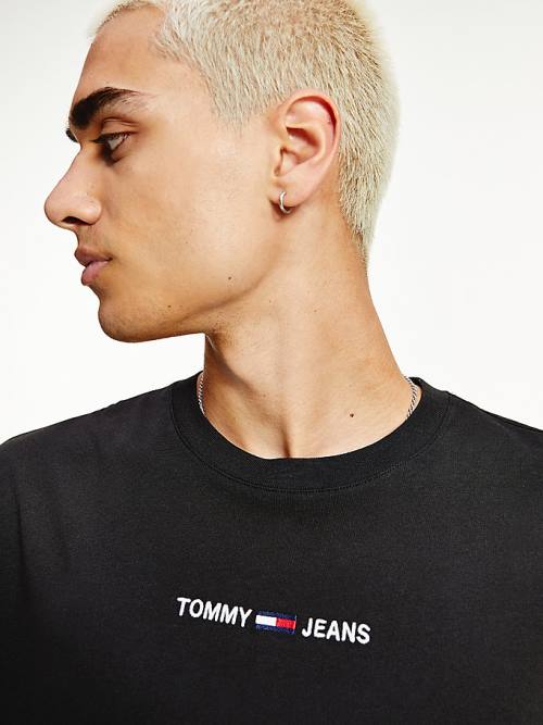 Tommy Hilfiger Logo Flag Patch Tişört Erkek Siyah | TH475FUP