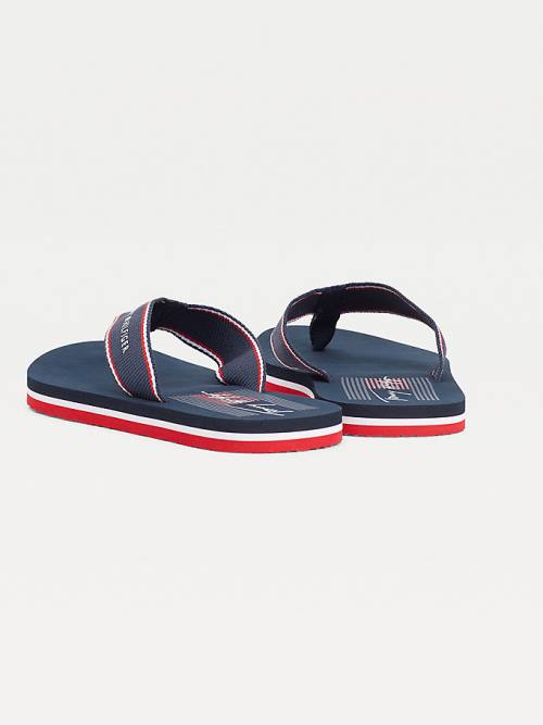 Tommy Hilfiger Logo Flip Flops Sandalet Kadın Mavi | TH907FRH