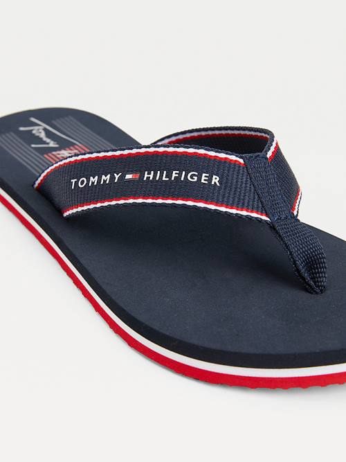 Tommy Hilfiger Logo Flip Flops Sandalet Kadın Mavi | TH907FRH