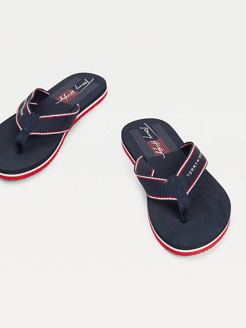 Tommy Hilfiger Logo Flip Flops Sandalet Kadın Mavi | TH907FRH