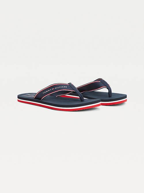 Tommy Hilfiger Logo Flip Flops Sandalet Kadın Mavi | TH907FRH