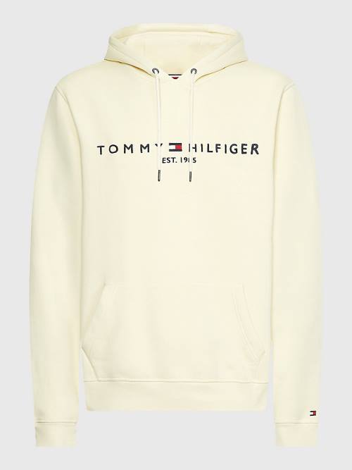 Tommy Hilfiger Logo Kapüşonlu Sweatshirt Erkek Sarı | TH527RHT