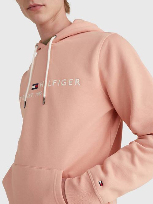 Tommy Hilfiger Logo Kapüşonlu Sweatshirt Erkek Turuncu | TH934IZA