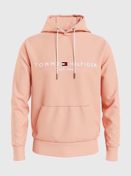 Tommy Hilfiger Logo Kapüşonlu Sweatshirt Erkek Turuncu | TH934IZA