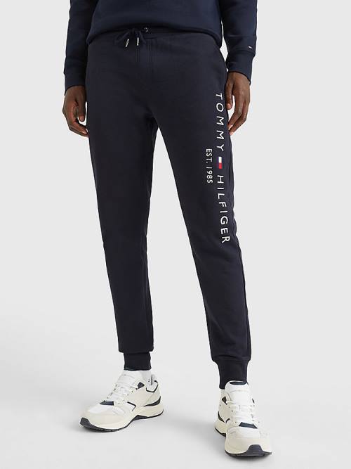 Tommy Hilfiger Logo Organic Pamuklu Joggers Pantolon Erkek Mavi | TH153WOE