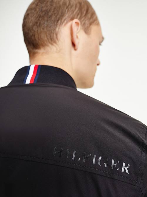 Tommy Hilfiger Logo Patch Bomber Ceket Erkek Siyah | TH712LWD