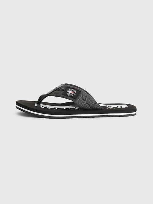 Tommy Hilfiger Logo Patch Flip-Flops Sandalet Erkek Gri | TH326CBH