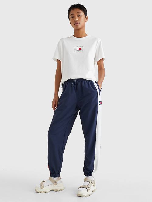 Tommy Hilfiger Logo Relaxed Fit Tişört Kadın Beyaz | TH504ZNY