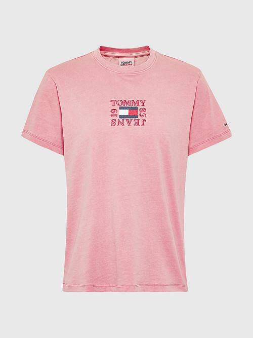 Tommy Hilfiger Logo Relaxed Fit Tişört Kadın Pembe | TH901QAB