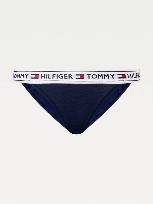 Tommy Hilfiger Logo Stretch Pamuklu Briefs İç Giyim Kadın Mavi | TH241XWU