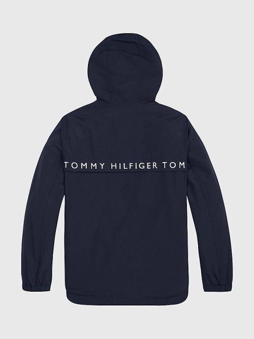 Tommy Hilfiger Logo Tape Chicago Windbreaker Ceket Kiz Çocuk Mavi | TH287XOU