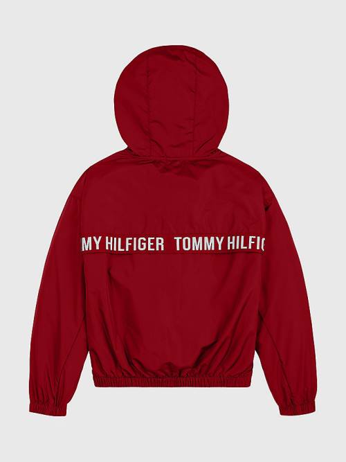 Tommy Hilfiger Logo Tape Chicago Windbreaker Ceket Kiz Çocuk Kırmızı | TH398MFV