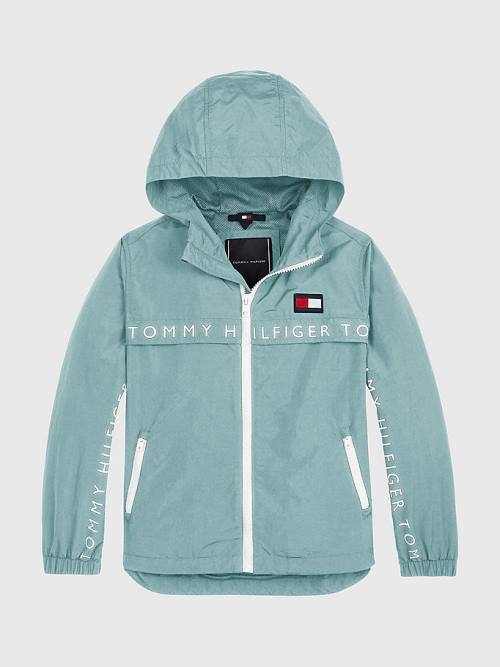 Tommy Hilfiger Logo Tape Chicago Windbreaker Ceket Erkek Çocuk Mavi | TH508ULD