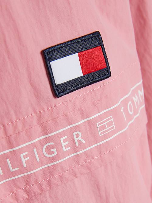 Tommy Hilfiger Logo Tape Chicago Windbreaker Ceket Kiz Çocuk Pembe | TH948ZWK