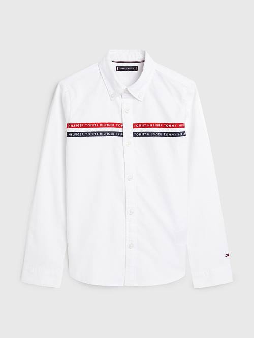 Tommy Hilfiger Logo Tape Oxford Gömlek Erkek Çocuk Beyaz | TH205OQI