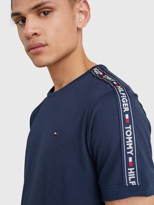 Tommy Hilfiger Logo Tape Pijama Erkek Mavi | TH273VNF