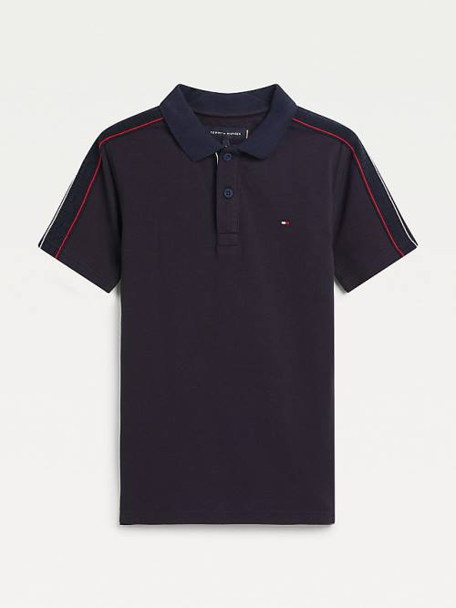 Tommy Hilfiger Logo Tape Polo Tişört Erkek Çocuk Mavi | TH765PAC