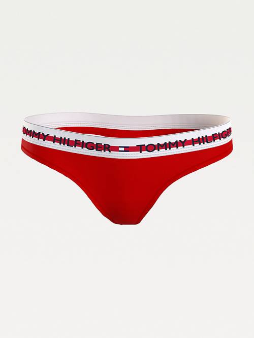 Tommy Hilfiger Logo Tape Stretch Tanga İç Giyim Kadın Kırmızı | TH341PWD