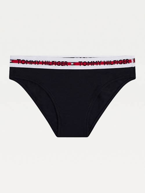 Tommy Hilfiger Logo Tape Waistband Briefs İç Giyim Kadın Mavi | TH674ODR