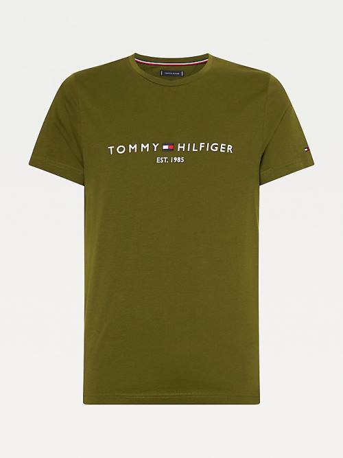 Tommy Hilfiger Logo Tişört Erkek Kahverengi | TH851IVS