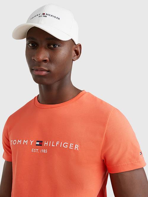 Tommy Hilfiger Logo Tişört Erkek Kırmızı | TH810ROM