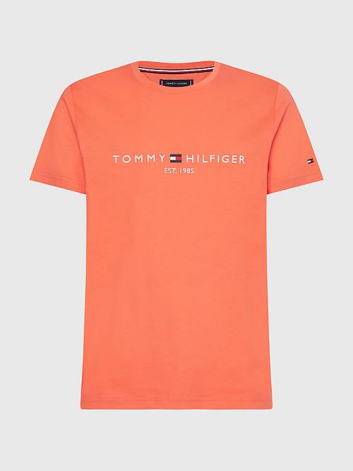 Tommy Hilfiger Logo Tişört Erkek Kırmızı | TH810ROM