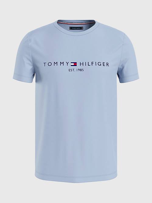 Tommy Hilfiger Logo Tişört Erkek Mavi | TH178ODP